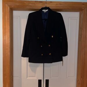 Austin Reed Navy Blue Double-Breasted Blazer with Gold Buttons